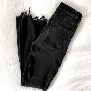 Black Distressed skinny denim